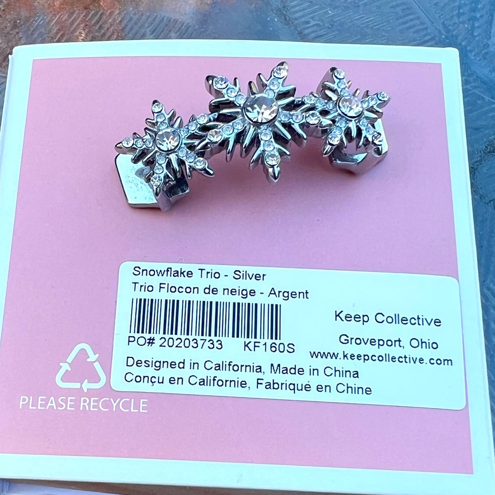 Stella & Dot / KEEP Collective Slider Bracelet Charm: Snowflake Trio